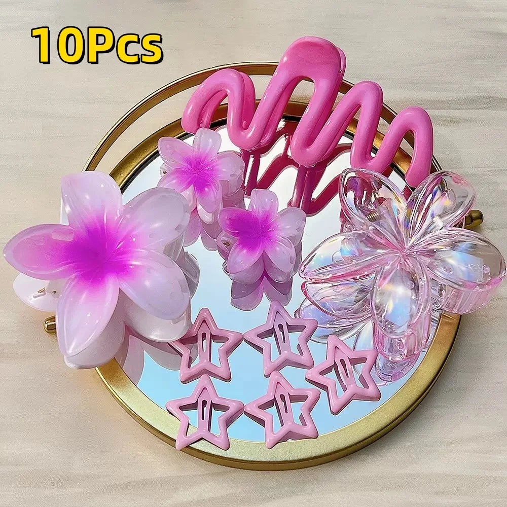 Egg Flower Hair Clips – Gradient Candy Color Set (3/18 Pcs) 🌸